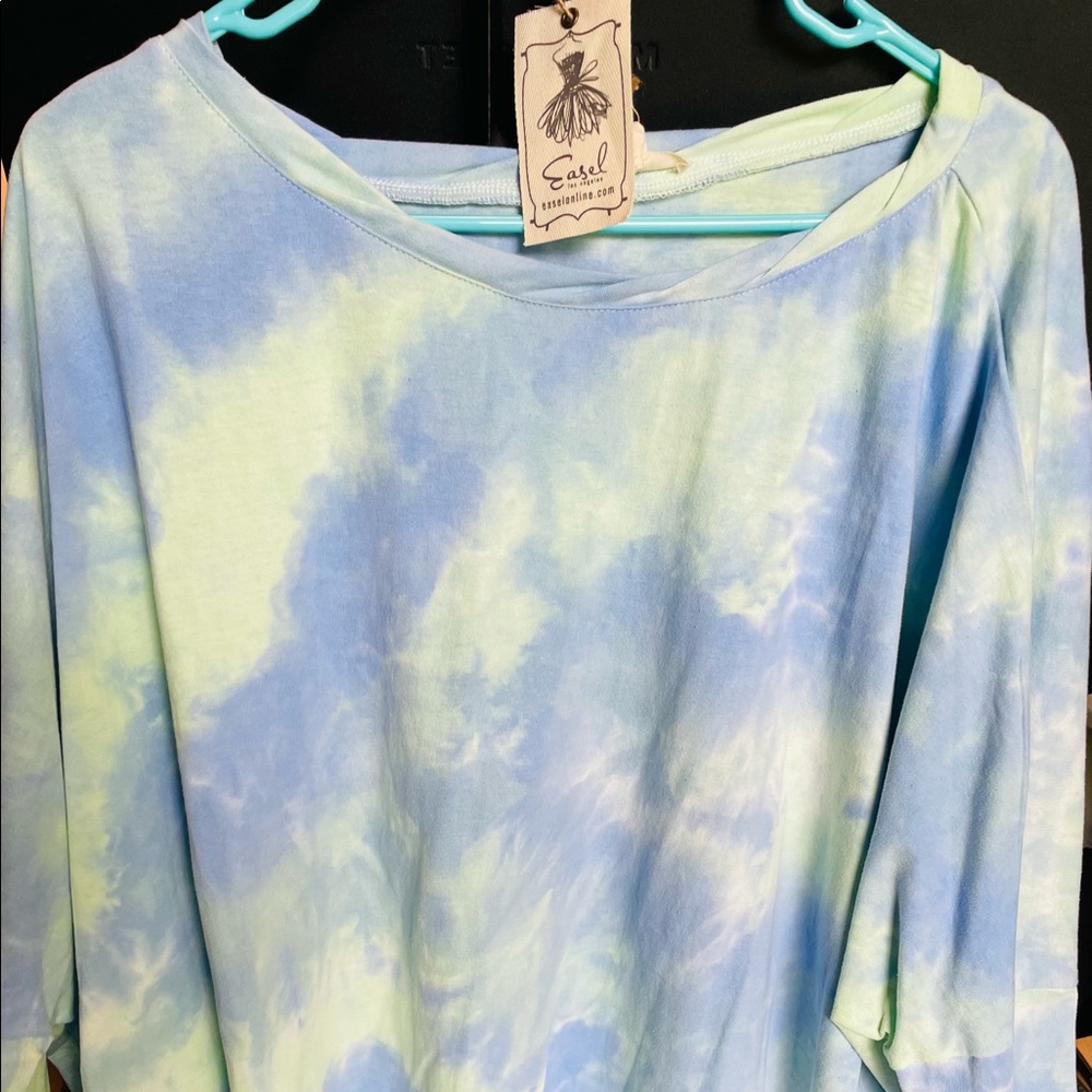 Easel tie dyed oversized cotton sweatshirt M NWT